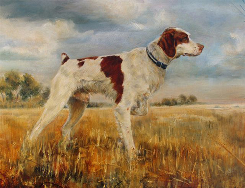 Brittany Ajax VII painting at National Bird Dog Museum